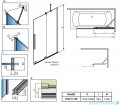 Radaway Furo Gold PND II parawan nawannowy 180cm prawy szkło przejrzyste 10109938-09-01R/10112894-01-01