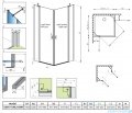 Radaway Nes Kdd II Brushed GunMetal kabina 100x100cm szczotkowany grafit 10031100-92-01L/10031100-92-01R