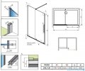 Radaway Furo Black DWJ drzwi prysznicowe 120cm lewe szkło przejrzyste 10107622-54-01L/10110580-01-01