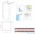 Radaway Modo New Black IV kabina Walk-in 80x80 czarny mat/szkło przejrzyste 389584-54-01/389084-54-01