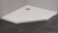 New Trendy Nex brodzik konglomeratowy pięciokątny 90x90x3,5 cm biały B-0452