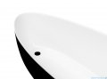 Besco Goya XS 142x62cm wanna biało-czarna wolnostojąca + syfon klik-klak chrom czyszczony od góry #WMD-140-GWC