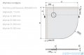 Sanplast Structure Mineral BP-M/STRUCTURE brodzik półokrągły 90x90x1,5 cm mat czerni 645-360-0430-59-010