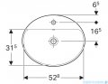 Geberit VariForm Umywalka owalna z półką z otworem na baterię 55x45cm KeraTect 500.720.00.2