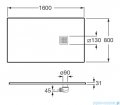 Roca Terran 160x80cm brodzik prostokątny konglomeratowy biały AP10164032001100