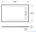Roca Aquos 140x80cm brodzik prostokątny kompozytowy beżowy AP60157832001650