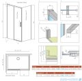 Radaway Idea Kdj Brushed Nickel kabina 140x110cm lewa szczotkowany nikiel 387044-91-01L/387053-91-01R