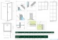 Radaway Nes Black Kdj I Factory kabina 90x100cm prawa rysunek techniczny