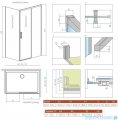 Radaway Idea Kdj Brushed Nickel kabina 120x100cm prawa szczotkowany nikiel 387042-91-01R/387052-91-01L