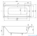 Besco Optima 140x70cm wanna prostokątna + obudowa + syfon #WAO-140-PK/#OAO-140-PK/19975