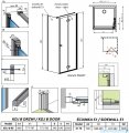 Radaway Fuenta Kdj B kabina 80x70cm prawa chrom połysk szkło przejrzyste 1384081-01-01R/1384048-01-01