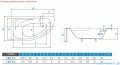 Piramida Cornea Comfort 150x100cm Wanna asymetryczna Lewa
