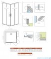 Radaway Idea Kdd Brushed Nickel kabina 80x70cm szczotkowany nikiel 387061-91-01L/387065-91-01R