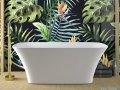 Besco Assos S-Line 160x70cm wanna wolnostojąca + syfon klik-klak złoty czyszczony od góry #WMD-160-ASG