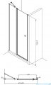 Roca Capital drzwi prysznicowe CZARNY MAT 120x200cm przejrzyste AM4612016M