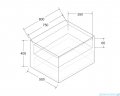 Besco Dexa szafka podumywalkowa 80x50x40cm czarna, uchwyt złoty SUD-854-CZ