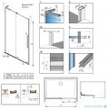 Radaway Furo SL Brushed GunMetal DWJ drzwi prysznicowe 100cm lewe szczotkowany grafit 10307522-92-01L/10110480-01-01