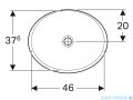 Geberit VariForm Umywalka owalna wpuszczana w blat bez przelewu 50x40cm 500.710.01.2