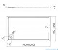 Schedpol Caspar New brodzik prostokątny + syfon 120x90cm Black Stone 3.2347/C/ST