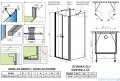 Radaway Eos DWD+2S kabina prysznicowa 90x120x90 przejrzyste 13799404-01/13799451-01/13799451-01