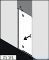 Kermi Osia Drzwi wnękowe z polem stałym, lewe, szkło przezroczyste OsiaClean, profile srebrne 90x200cm OSSFL09020VPK