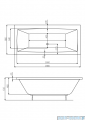 Roca Vita wanna 180x80cm z hydromasażem Smart WaterAir Plus rysunek techniczny