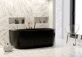 Besco Volya / Vista black wanna 150x75cm wolnostojąca przyścienna czarna z syfonem #WKV-150-WSCZARNA