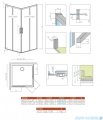 Radaway Idea Kdd Brushed Nickel kabina 100x70cm szczotkowany nikiel 387062-91-01L/387065-91-01R