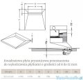 Radaway kwadratowy brodzik podpłytkowy z odpływem liniowym Basic 119x119cm 5CL1212A,5R095B,5SL1