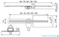 New Trendy Visio Slim odpływ liniowy z rusztem polerowanym w kolorze chromu 90x3,2 cm OL-0069