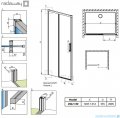 Radaway Idea Black Dwj drzwi wnękowe 130cm lewe czarny mat/szkło przejrzyste 387017-54-01L