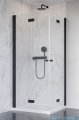 Radaway Nes 8 Black KDD B kabina walk in 100cm prawa czarny mat/szkło przejrzyste 10074100-54-01R
