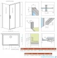 Radaway Idea Kdj Brushed Nickel kabina 100x120cm prawa szczotkowany nikiel 387040-91-01R/387054-91-01L