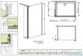 Radaway Eos II Walk-in kabina prysznicowa 90 prawa szkło przejrzyste + brodzik Delos C + syfon 3799501-01R/SDC0909-01