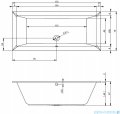 Riho Lugo wanna prostokątna 170x75cm nóżki+syfon B132001005/207093/208865
