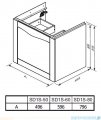 Oristo Skagen szafka z umywalką wisząca 59x50x45 piaskowy mat OR49-SD1S-60-10