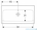 Geberit iCon Umywalka ścienna bez otworu na baterię z przelewem 90x48,5 cm KeraTect 124093600