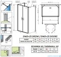 Radaway Nes 8 Dwd+2S kabina 75x90x75cm przejrzyste 10080075-01-01/10082190-01-01/10080075-01-01