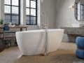 Besco Goya A-Line Glam srebrna 170x80cm wanna wolnostojąca akrylowa + syfon klik-klak grafitowy #WA-170-GSG