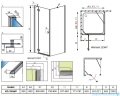 Radaway Kabina prysznicowa Almatea Kdj 90x80 lewa szkło przejrzyste + brodzik Doros D 32148-01-01NL