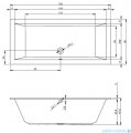 Riho Lugo 180x80cm wanna prostokątna z hydromasażem Pneumatic lewa + nogi + syfon BT02-PNE-L