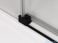 SanSwiss Cadura Black Line drzwi przesuwne 100cm jednoskrzydłowe lewe z polem stałym profile czarny mat CAS2G1000607