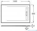 Roca Aquos 160x80cm brodzik prostokątny kompozytowy czarny AP60164032001400