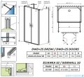 Radaway Nes 8 Dwd+2S kabina 100x90x100cm przejrzyste 10080100-01-01/10082190-01-01/10080100-01-01