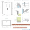Radaway Idea Kdj Brushed Nickel kabina 160x110cm lewa szczotkowany nikiel 387046-91-01L/387053-91-01R