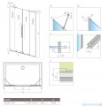 Radaway Furo DWD drzwi prysznicowe 140cm szkło przejrzyste 10108388-01-01/10111342-01-01
