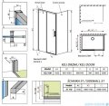 Radaway Idea Kdj Brushed GunMetal kabina 100x110cm lewa szczotkowany grafit 387040-92-01L/387053-92-01R