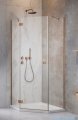Radaway Essenza Ptj Brushed Copper kabina pięciokątna 100x80cm lewa szczotkowana miedź 1385010-93-01L/1385055-01-01