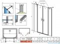 Radaway Nes 8 Dwd II drzwi wnękowe 160cm W3 przejrzyste 10081083-01-01/10080177-01-01