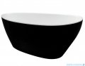 Besco Goya XS B&W 142x62cm wanna wolnostojąca biało-czarna MATOWA+ odpływ klik-klak chrom czyszczony od góry #WMMC-140GKC
